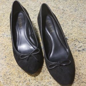 Ralph Lauren Black Suede Heels